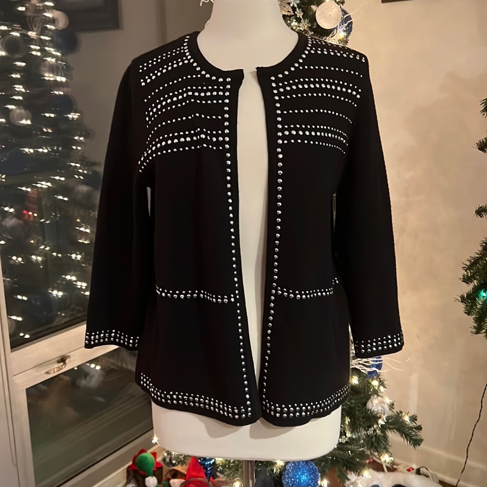 Alfred Dunner Silver Studded Cardigan